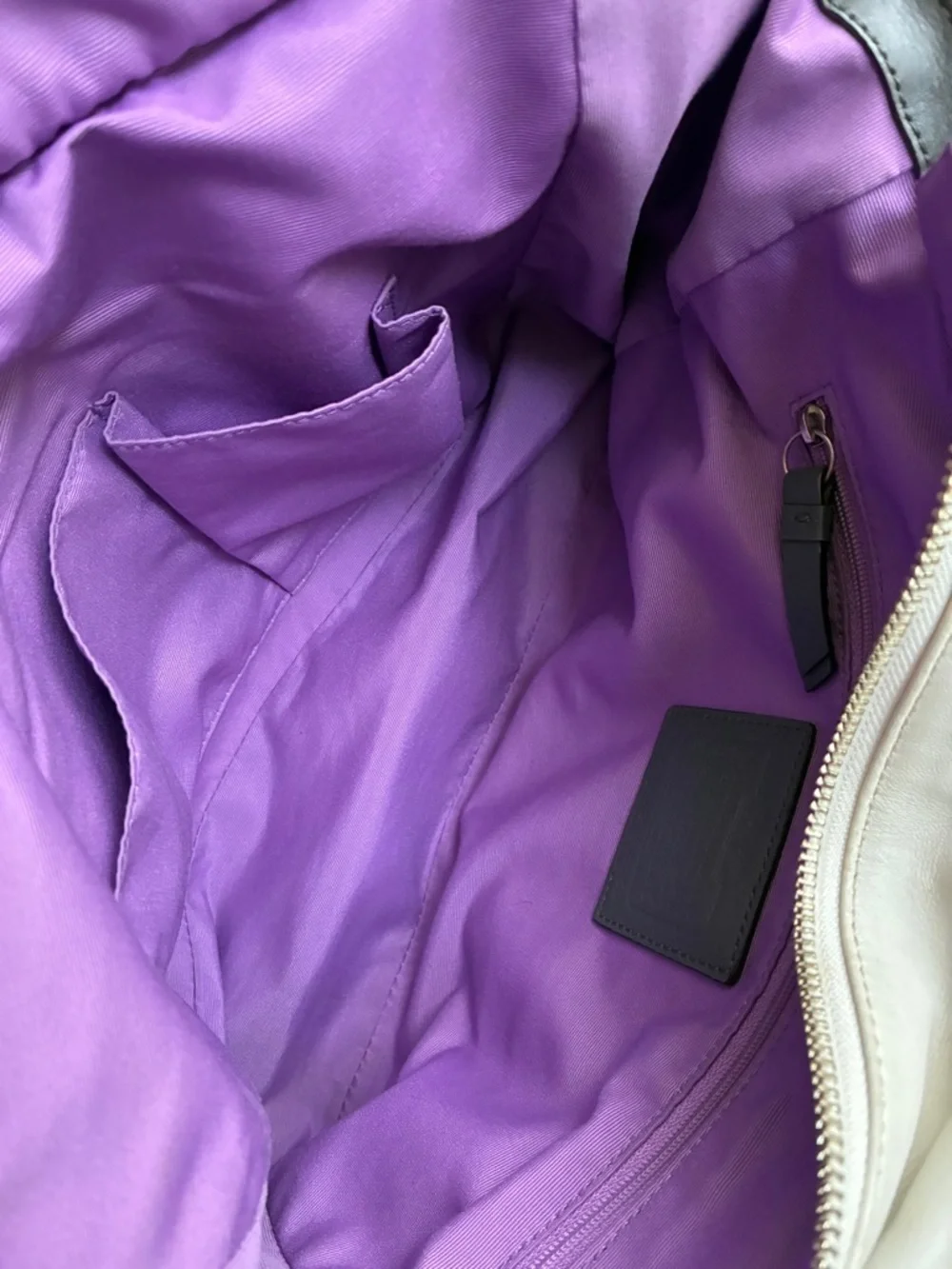 Coach Two-Tone Leather Shoulder Bag in Light Gray and white - Picture 7 of 16